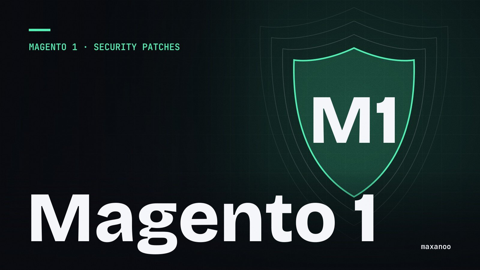 Schild mit M1: sichere Magento-1-Shops
