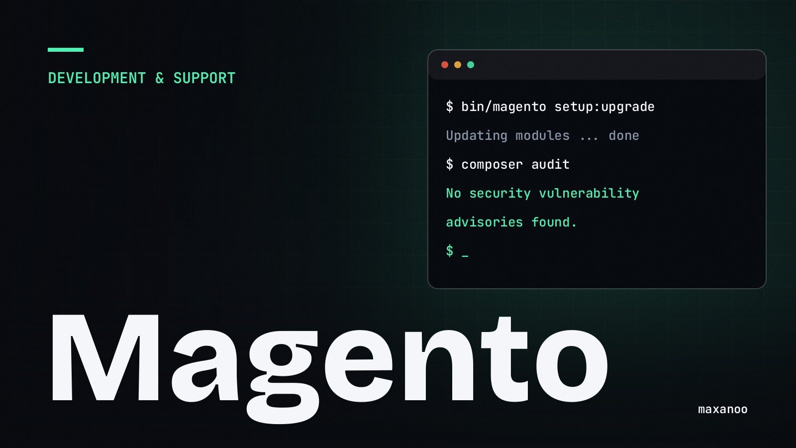 Terminal mit Magento-Befehlen: Entwicklung und Support