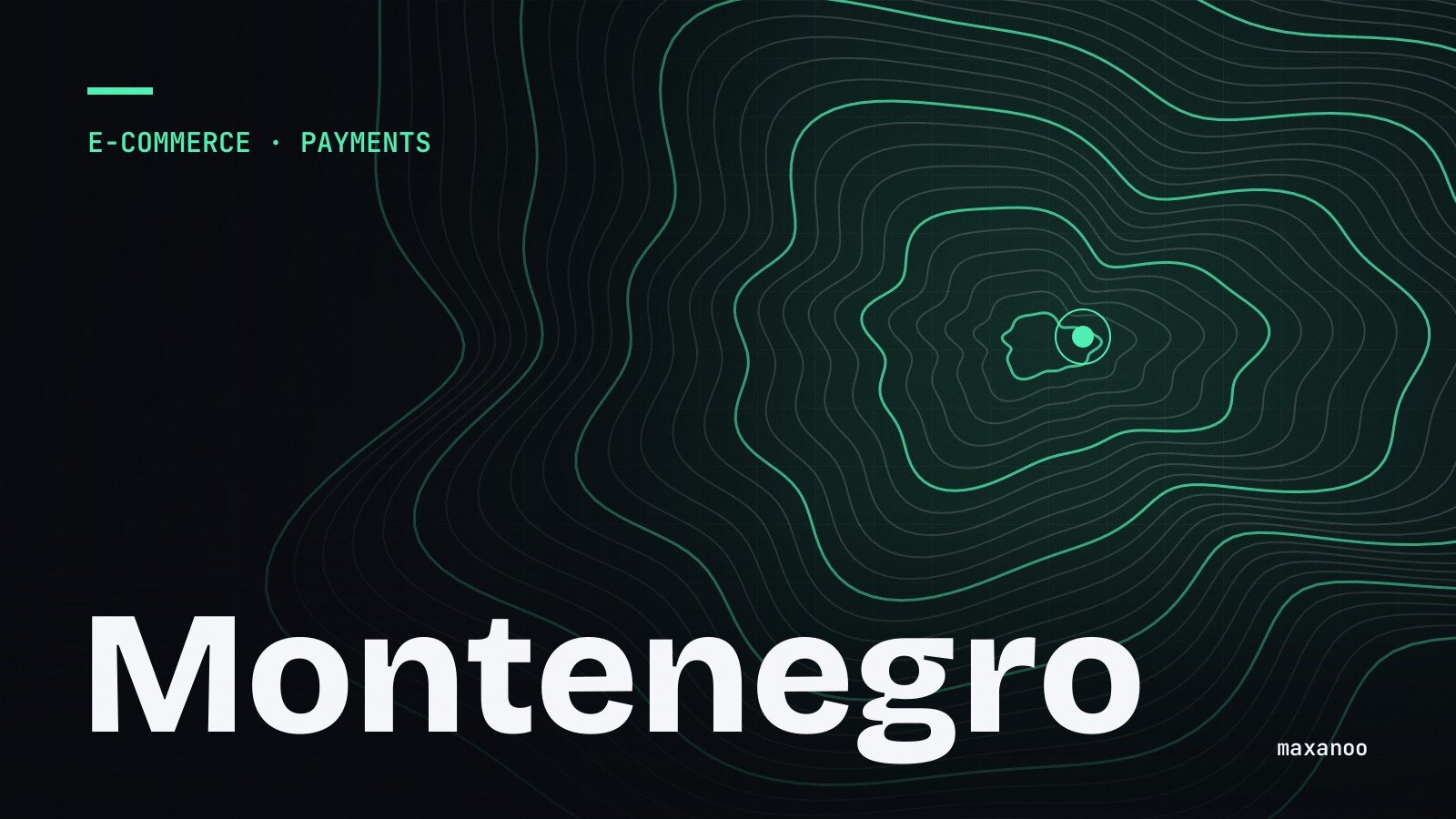 Contour lines with a location marker: e-commerce in Montenegro