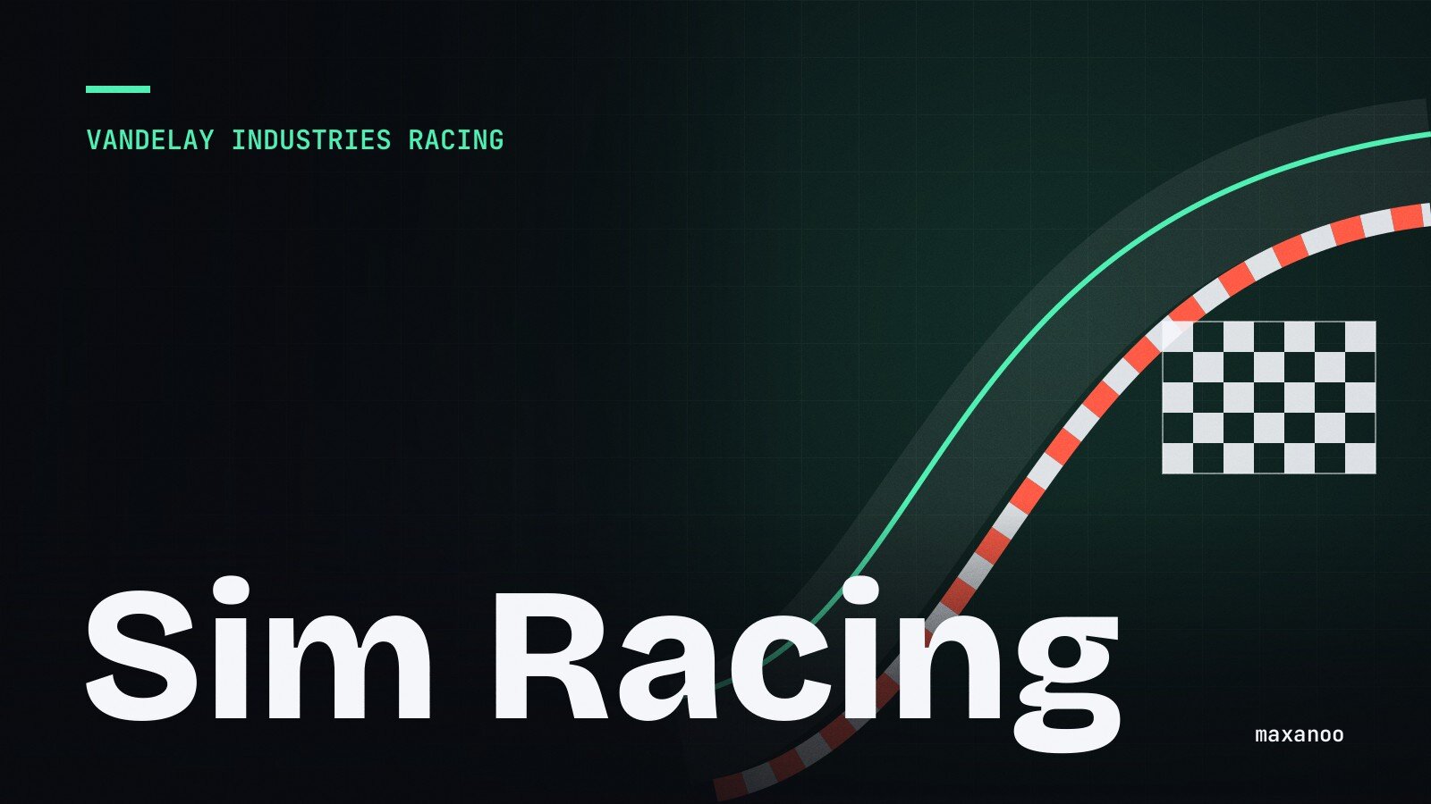 Racing line, kerbs and chequered flag: sim racing